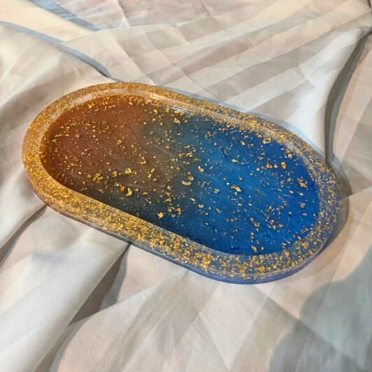 Sunset Glow Resin Trinket Tray
