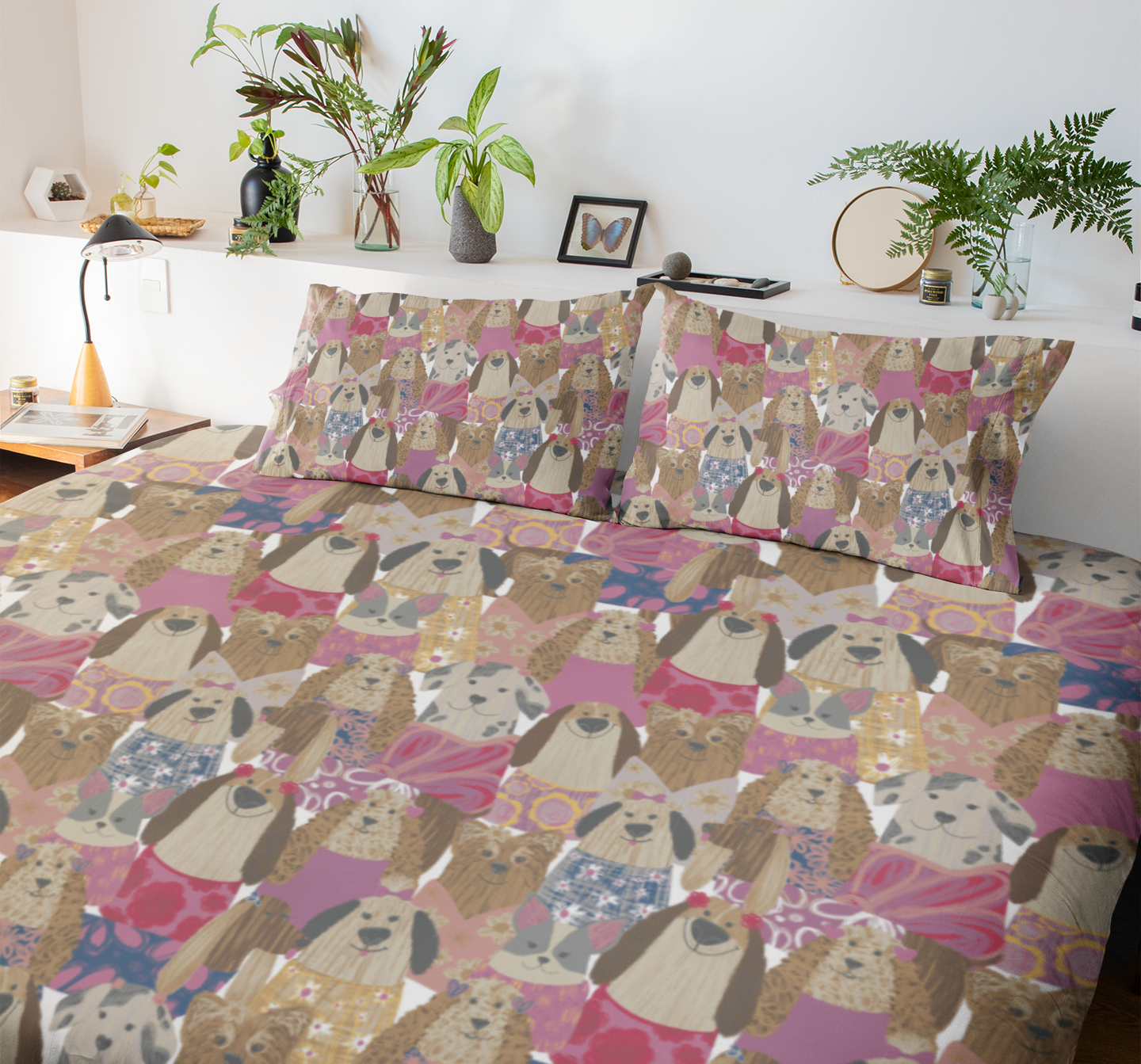 PawPal Pals Cotton Bedsheet Set – Adorable Dog Print