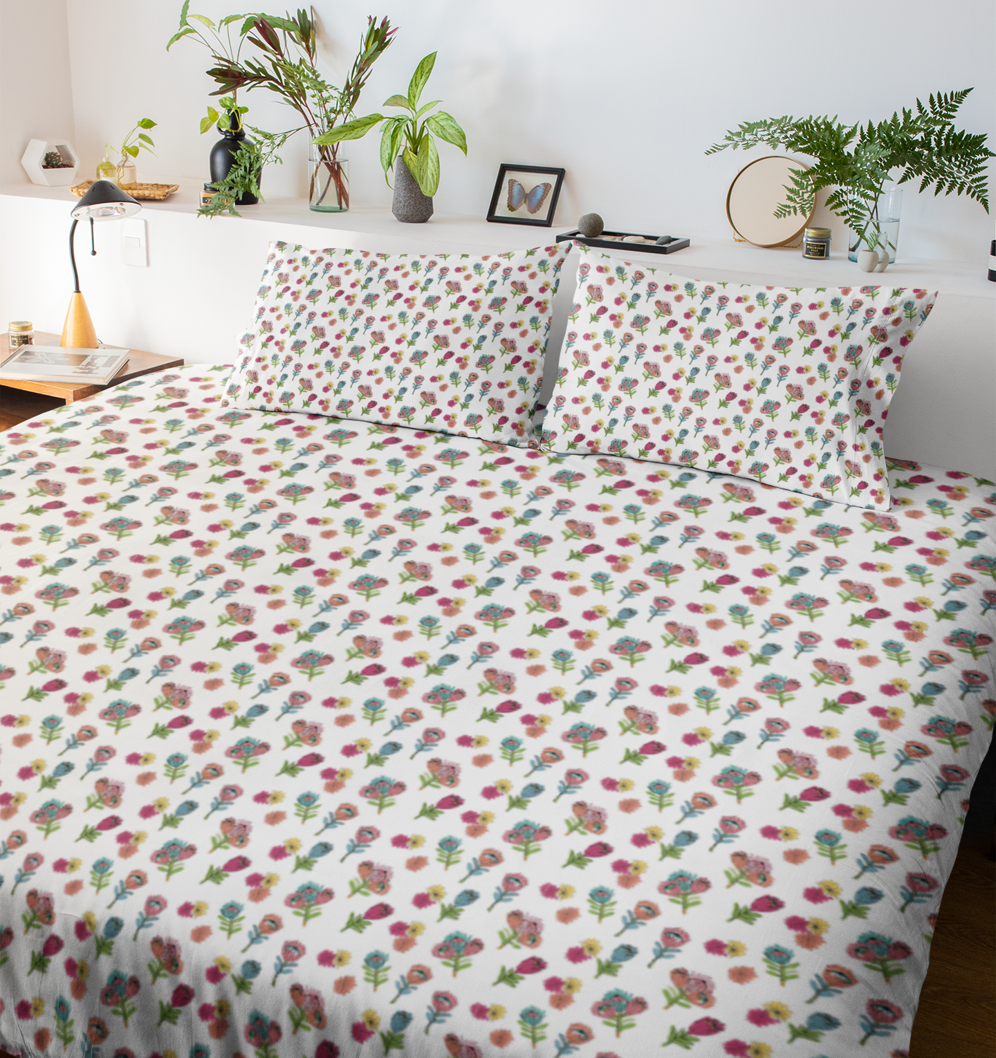 Spring Meadow - Multicolor Floral Print Bedding Set