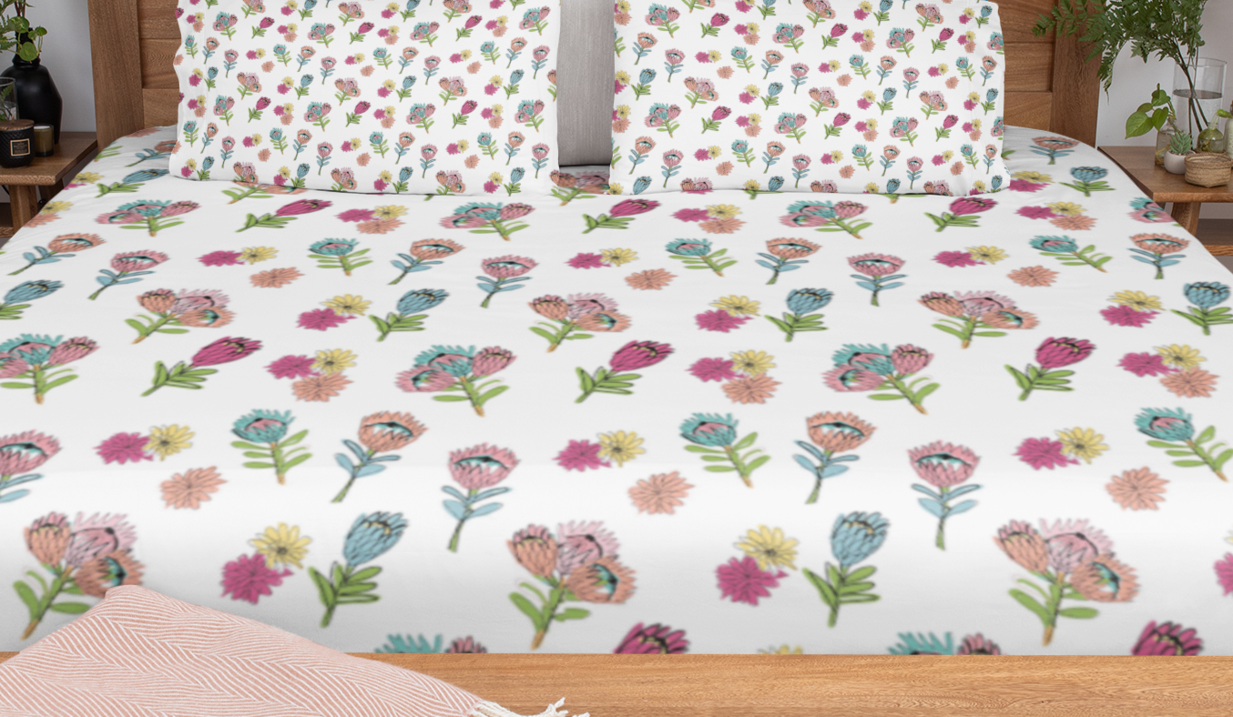 Spring Meadow - Multicolor Floral Print Bedding Set