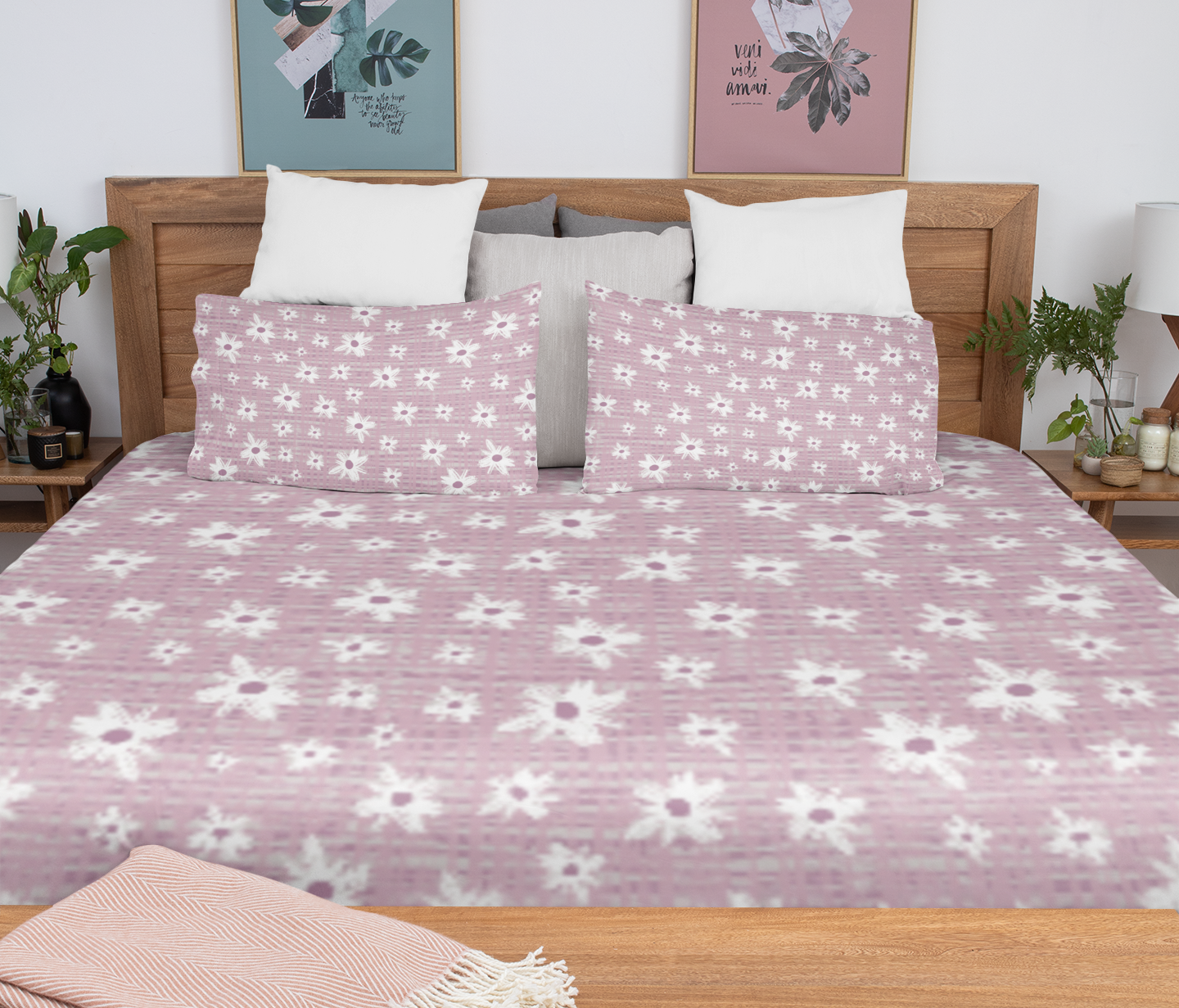 Flora Dreams – Daisies on Blush Bedding Set