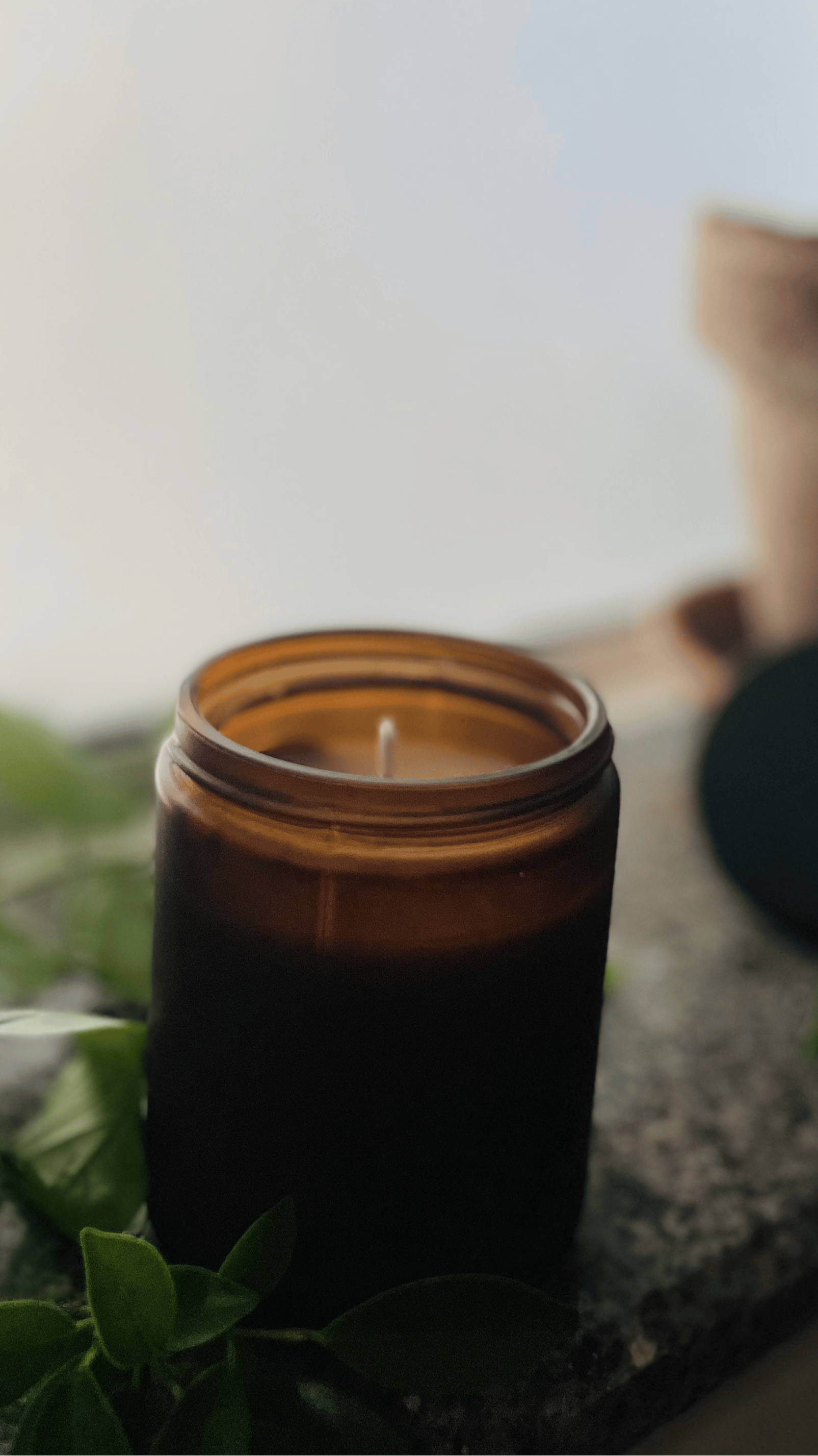 Mint Lemonade Scented Candle in Frosted Amber Jar