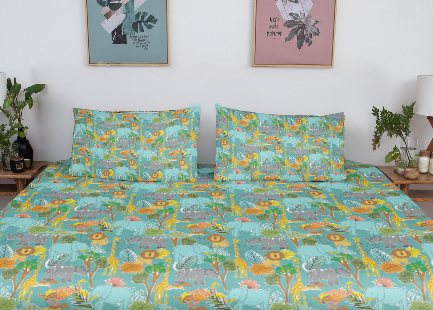 Wildlife Jungle Print Bedsheet Set