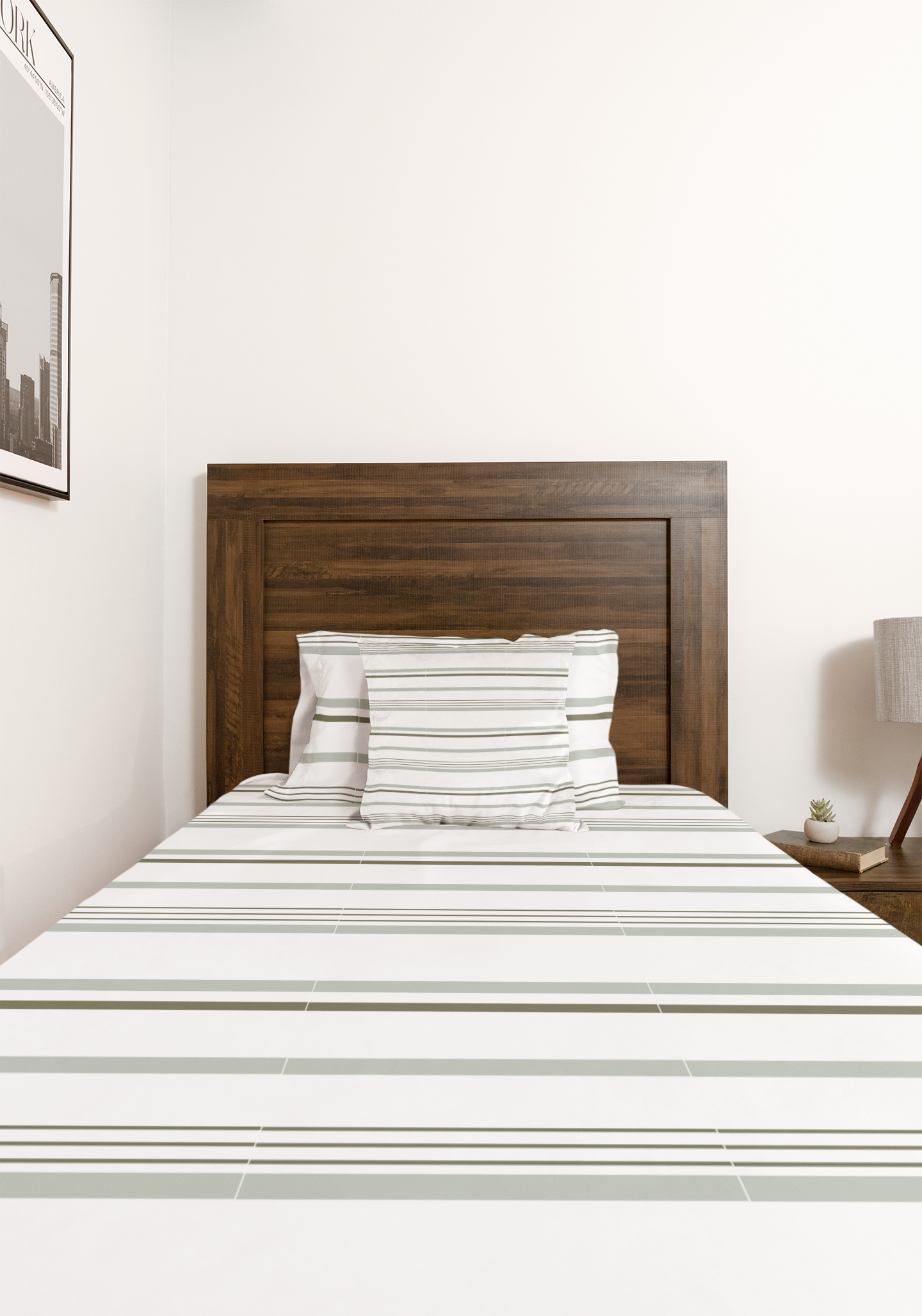 Classic Striped Green Single Bedsheet Set