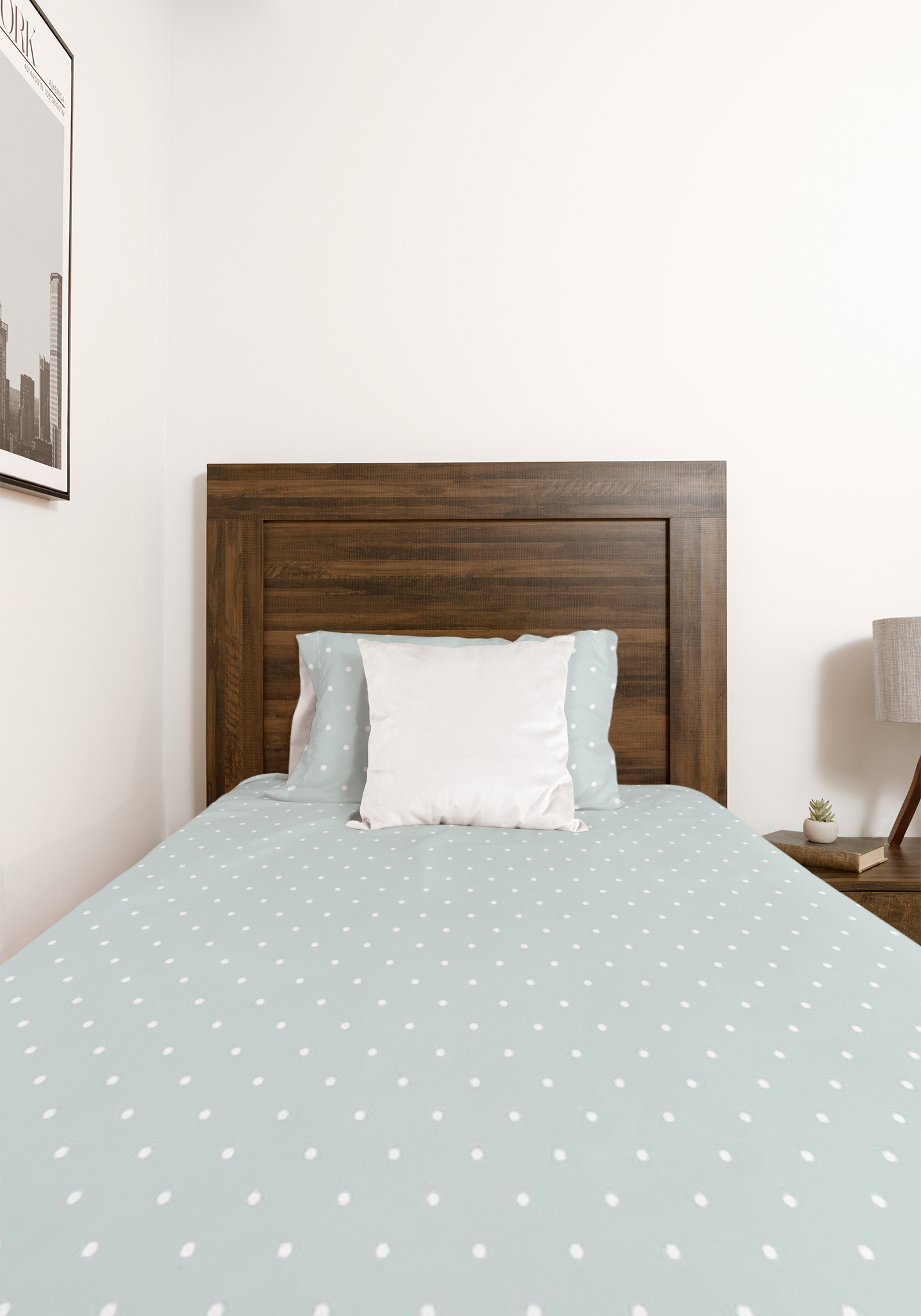 Soft Mint Polka Dot Bedsheet Set