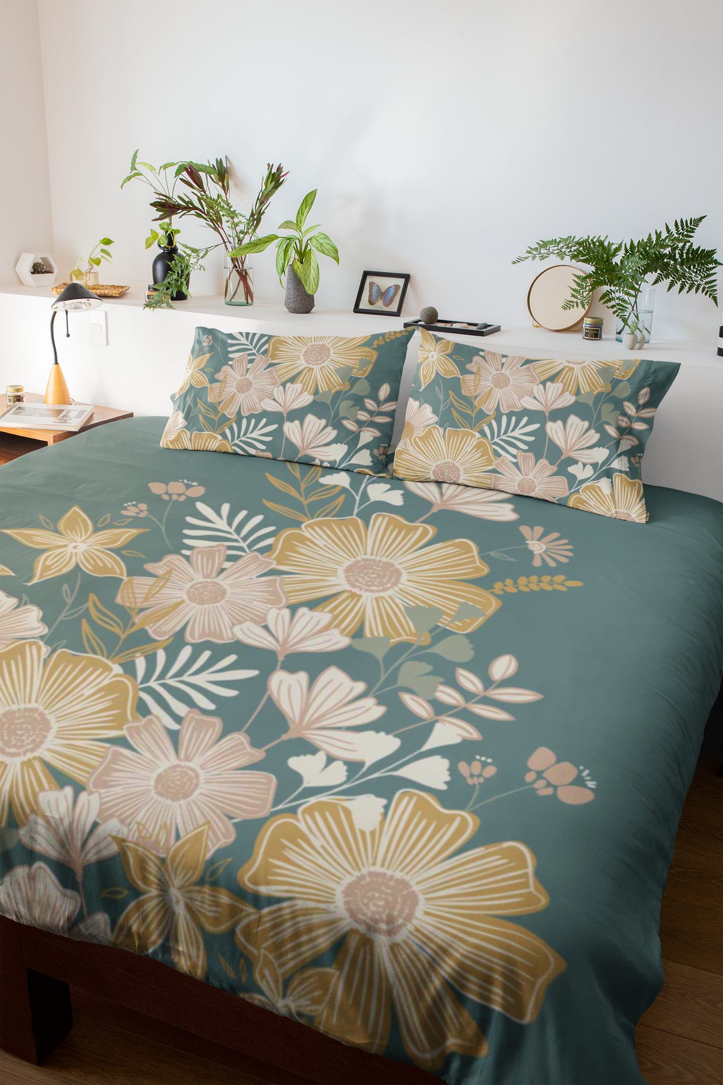 Evergreen Blossom Flat Sheet Set