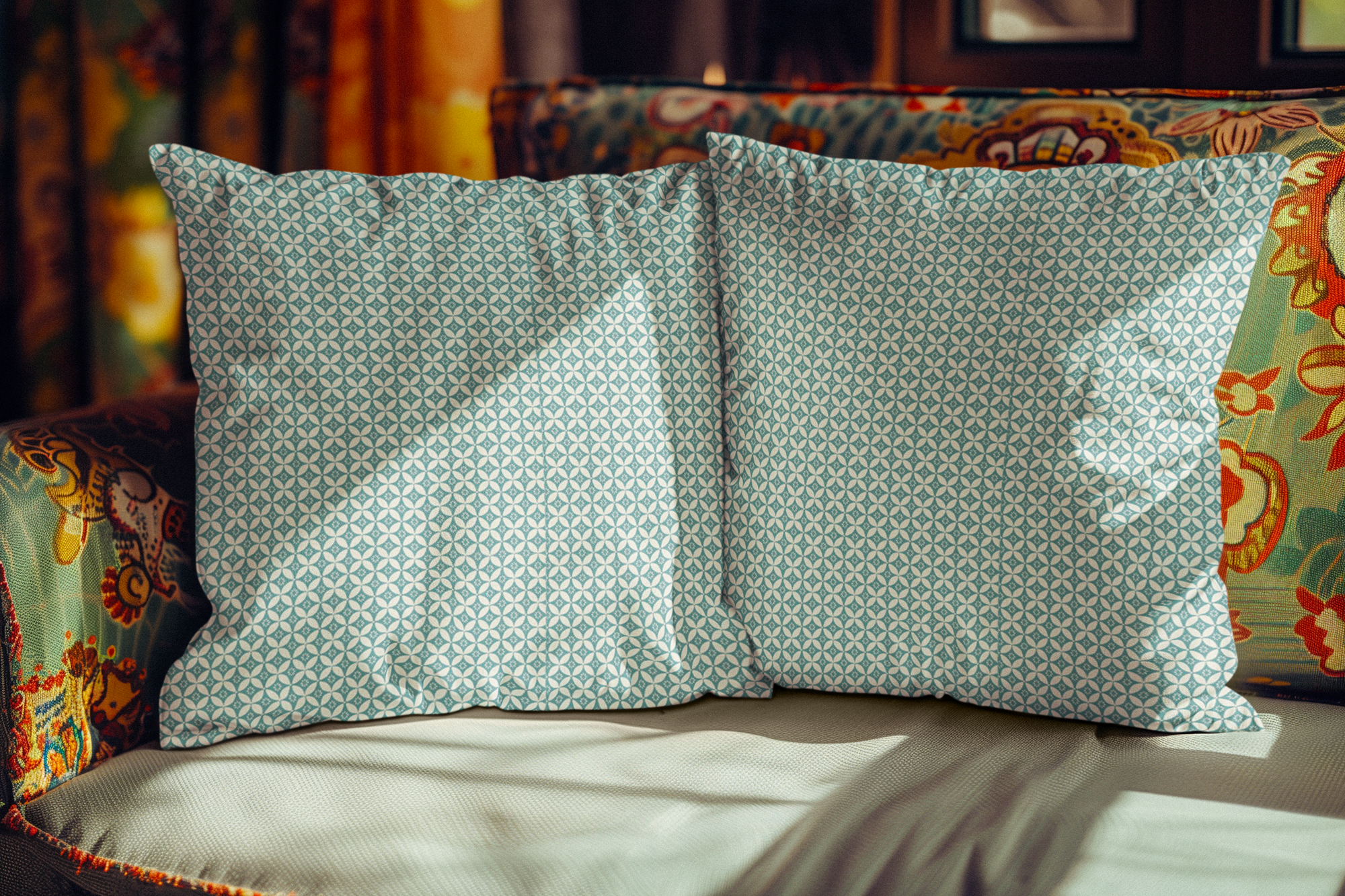 Elegant Geometric Print Cushion Covers