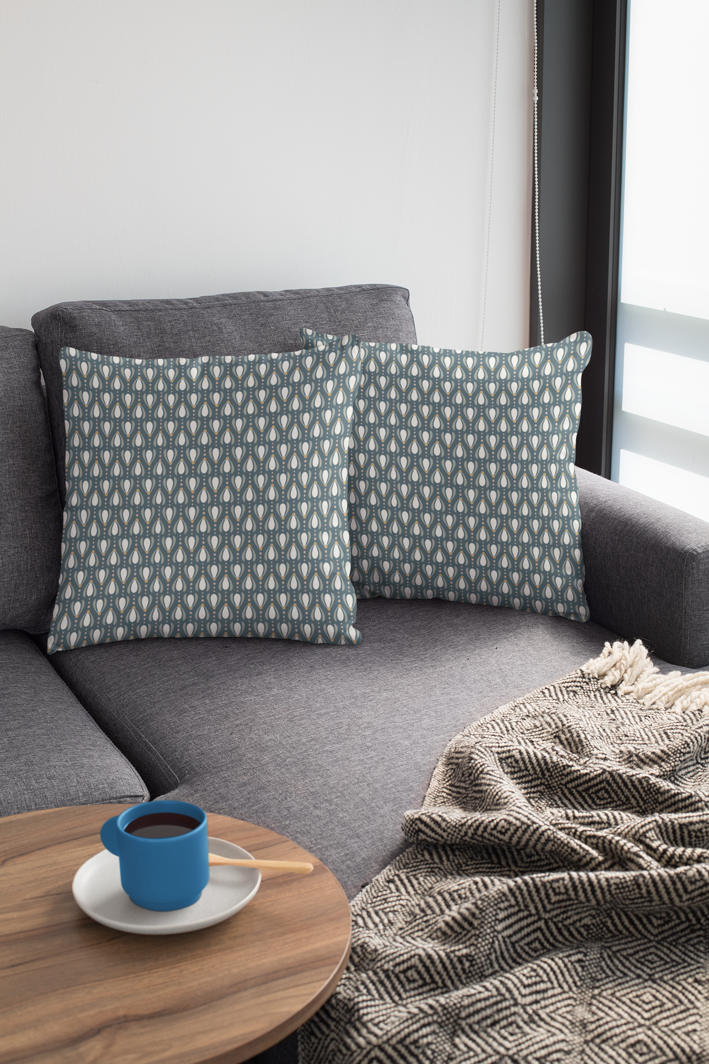 Title: Vintage Teardrop Pattern Cushions