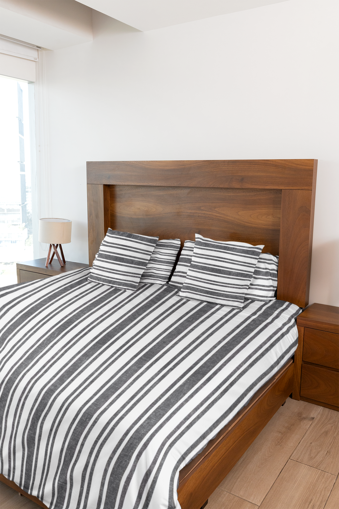 Noir Stripes Bedsheet Set