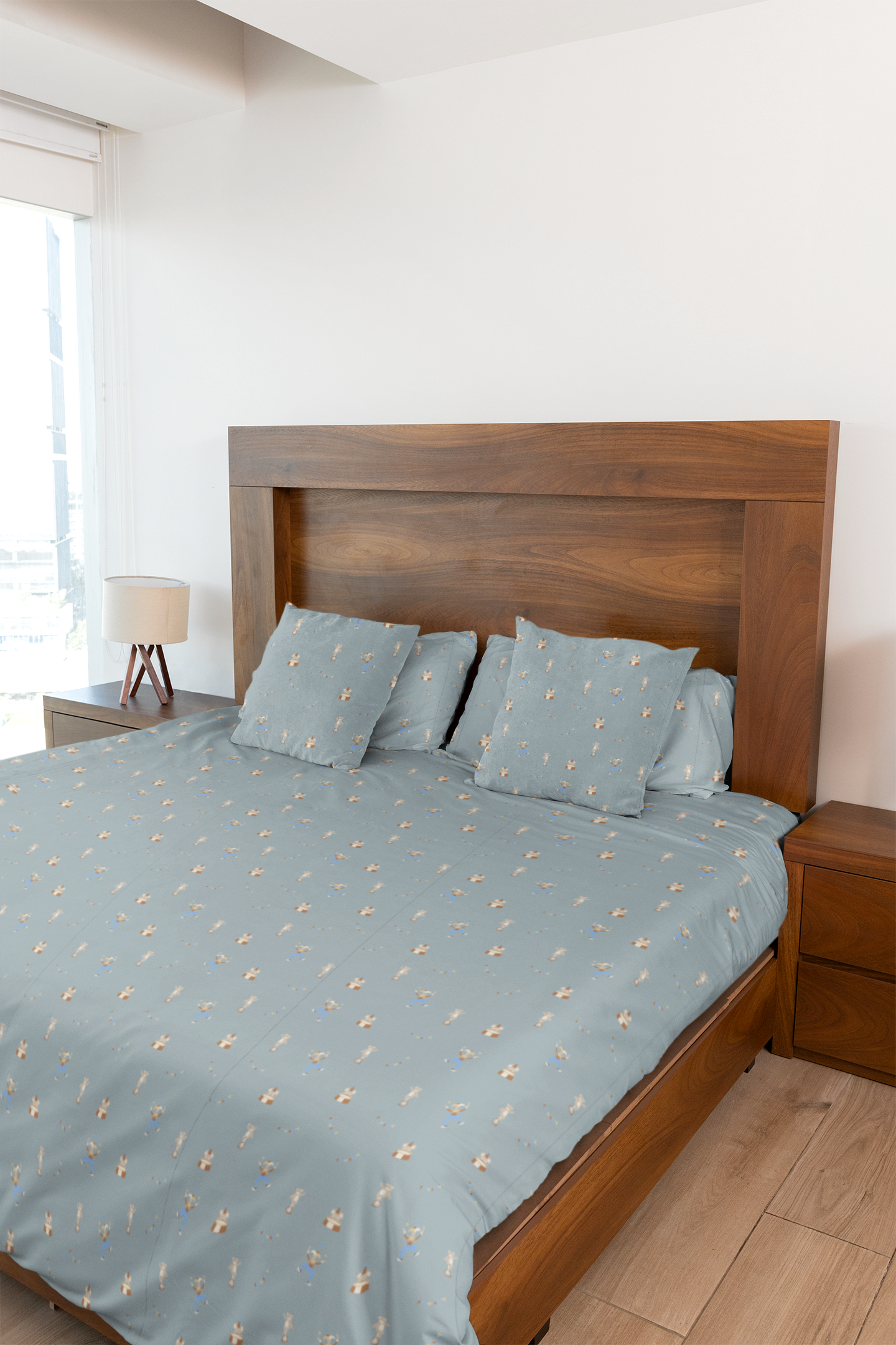 Playful Dreams Bedsheet Set β Cotton Joy on Blue
