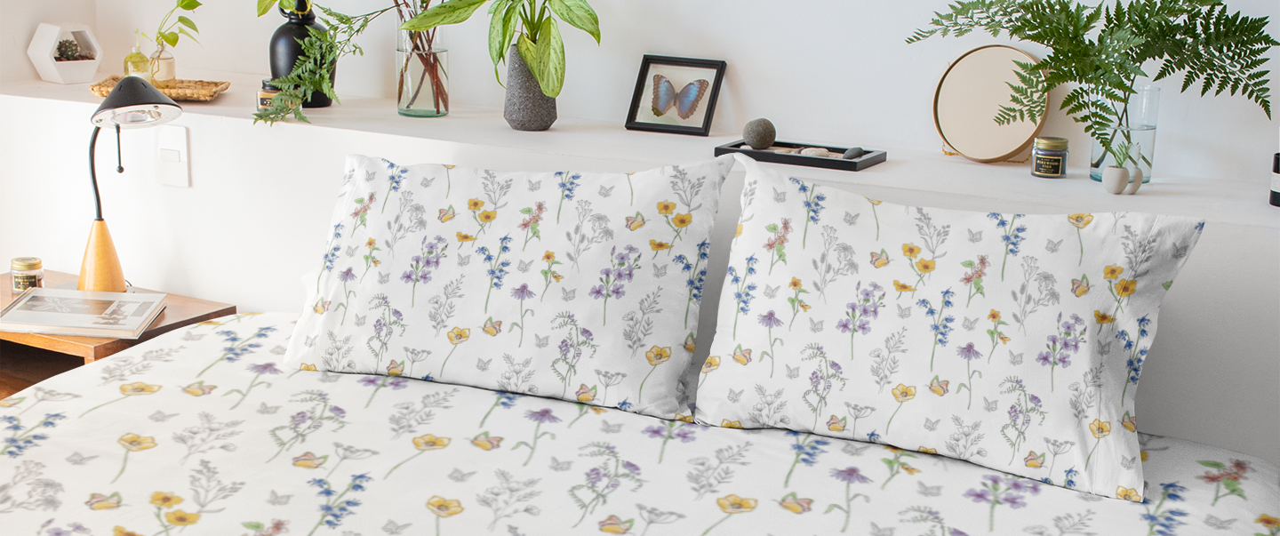Spring Bloom Floral Flat Bedsheet