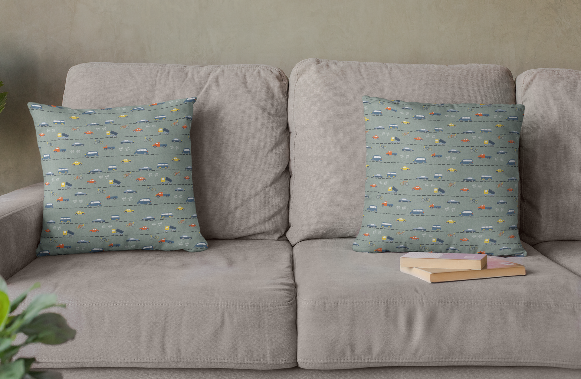 Traffic Jam Themed Cushion Set