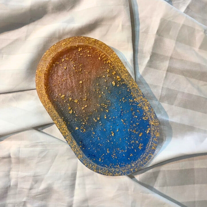 Sunset Glow Resin Trinket Tray