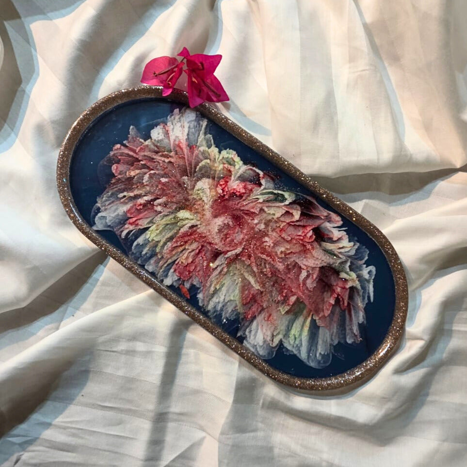 Blooming Elegance Resin Trinket Tray