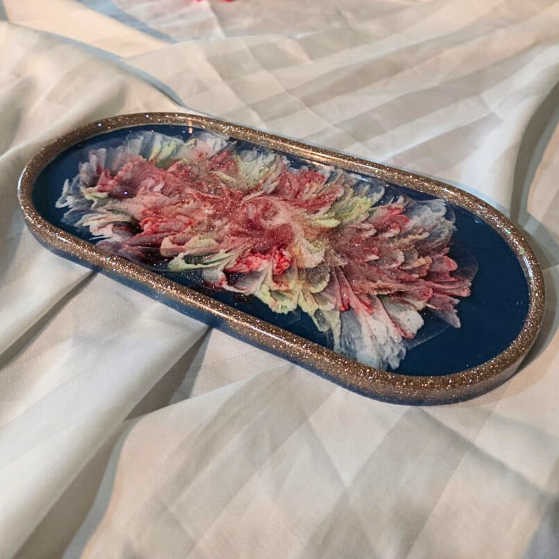 Blooming Elegance Resin Trinket Tray
