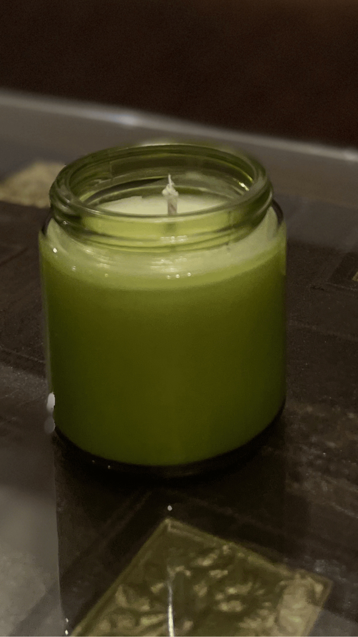 Bergamot Water and Jasmine Scented Candle in Frosted Amber Jar
