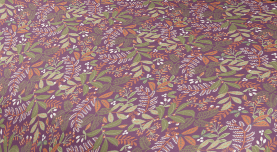 Botanical Bliss Flat Sheet Set – Purple Leaf Print