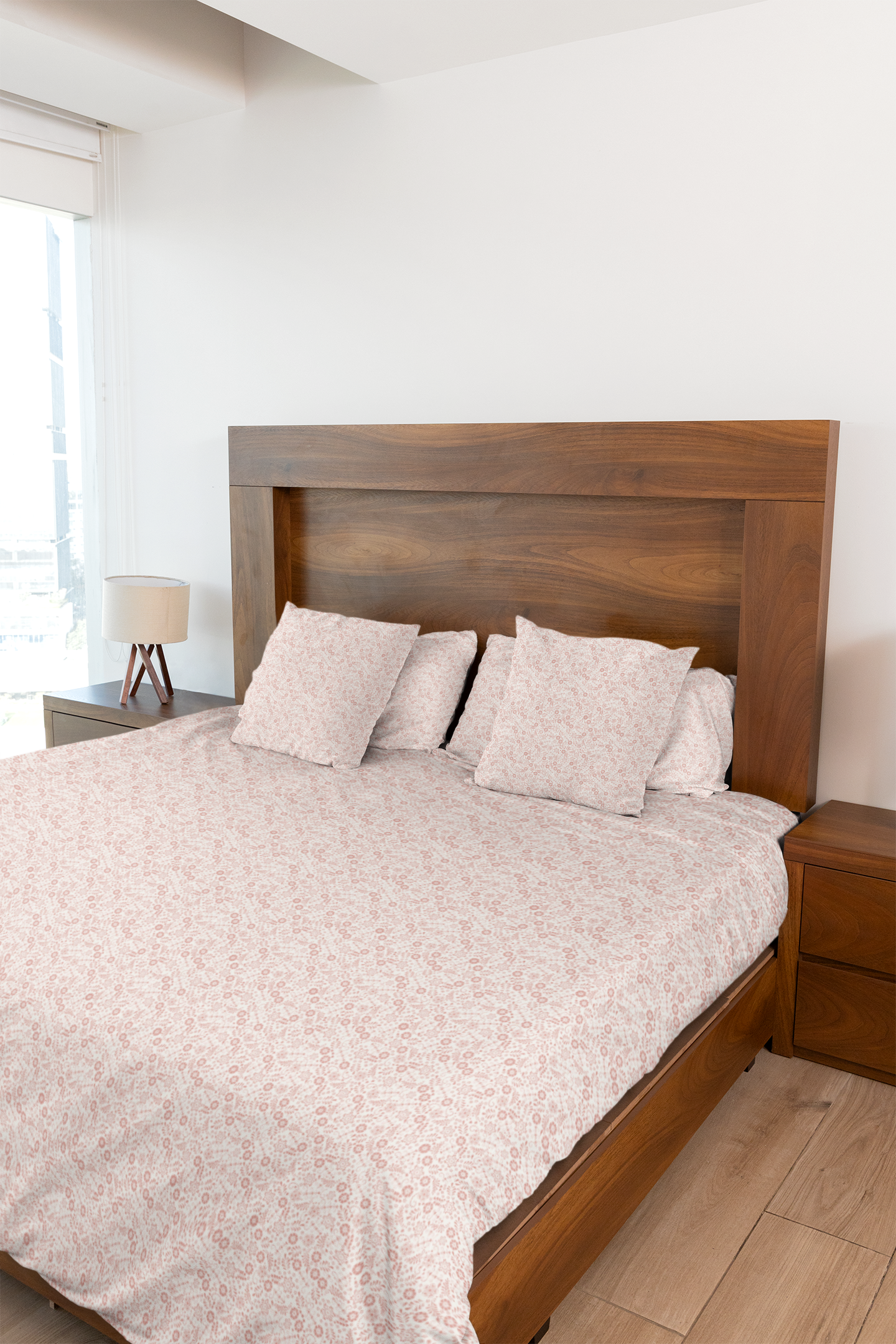 Blush Bloom Cotton Bedsheet Set – Subtle Pink Floral