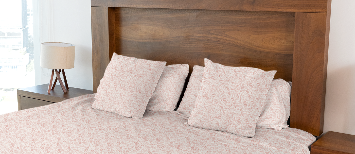Blush Bloom Cotton Bedsheet Set – Subtle Pink Floral